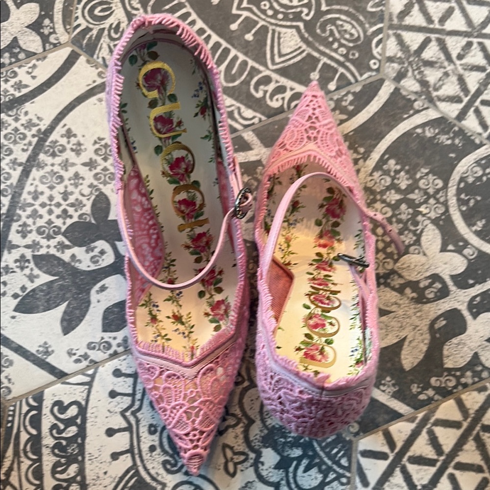 Pink Lace Women Shoes